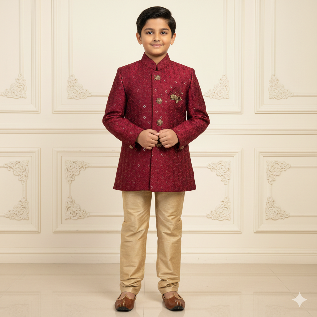 Royal Maroon Sherwani