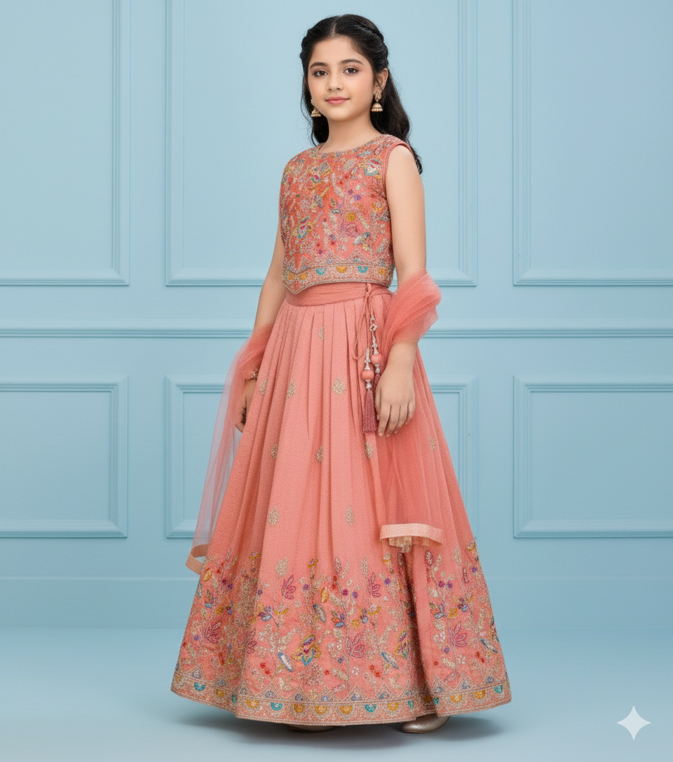 Peach Festive Lehenga