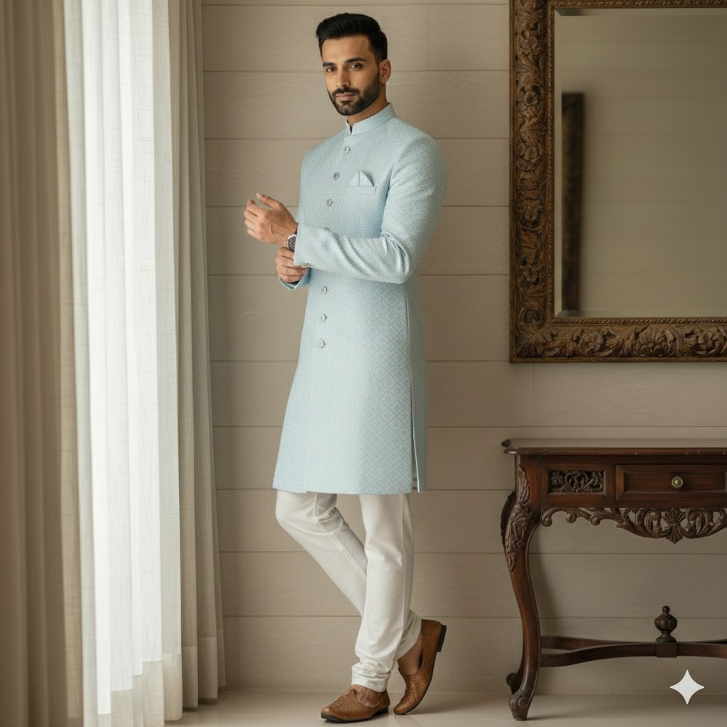 Soft Ice Blue Textured Minimal Design