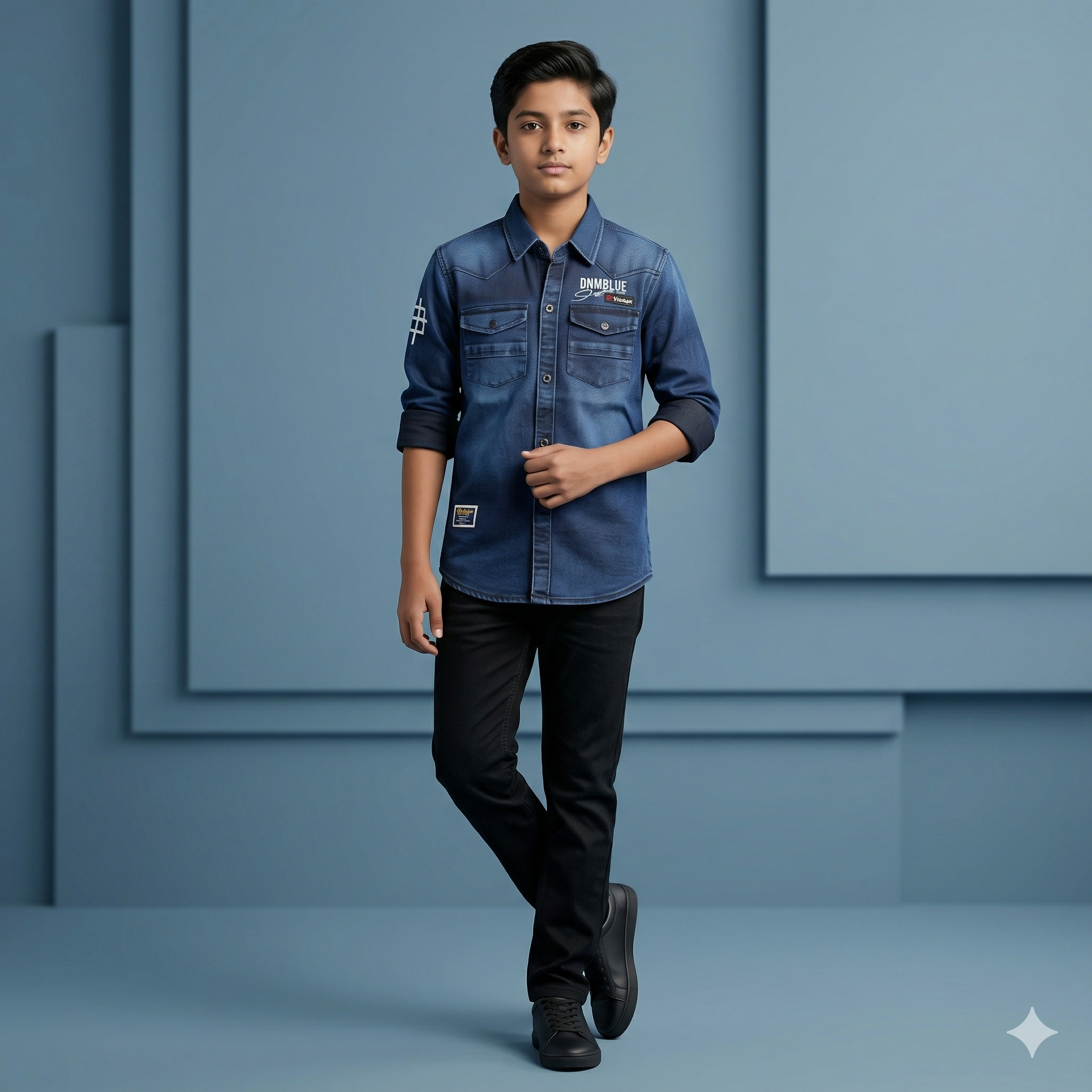 Men’s Deep Blue Solid Shirt