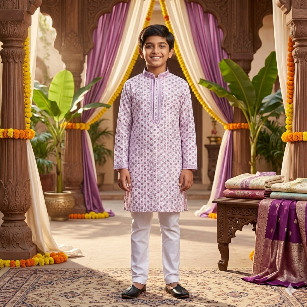 Lilac Festive Kurta Set