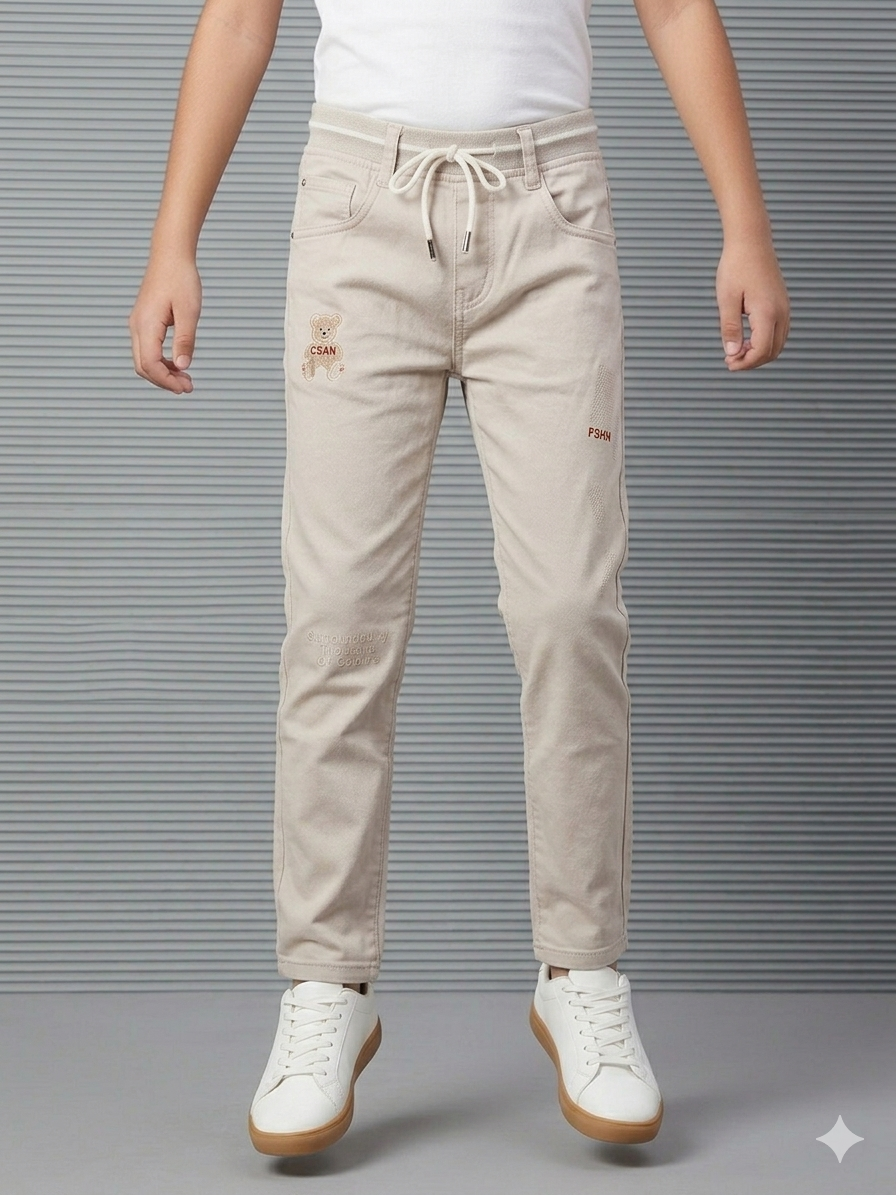 Beige Casual Joggers