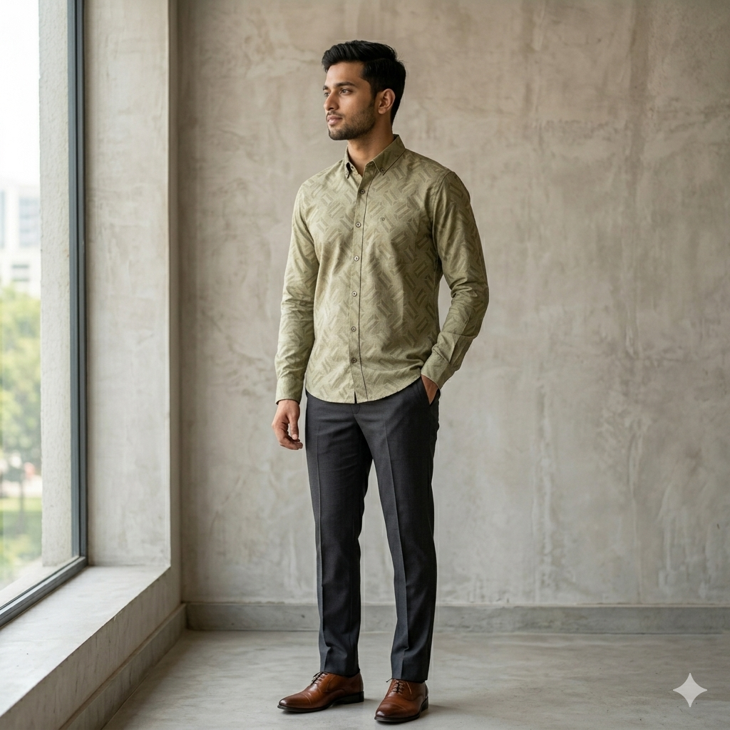 Olive Signature Textured Shirt