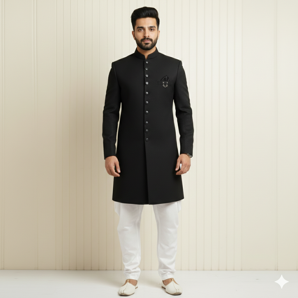 Midnight Regal Sherwani Set