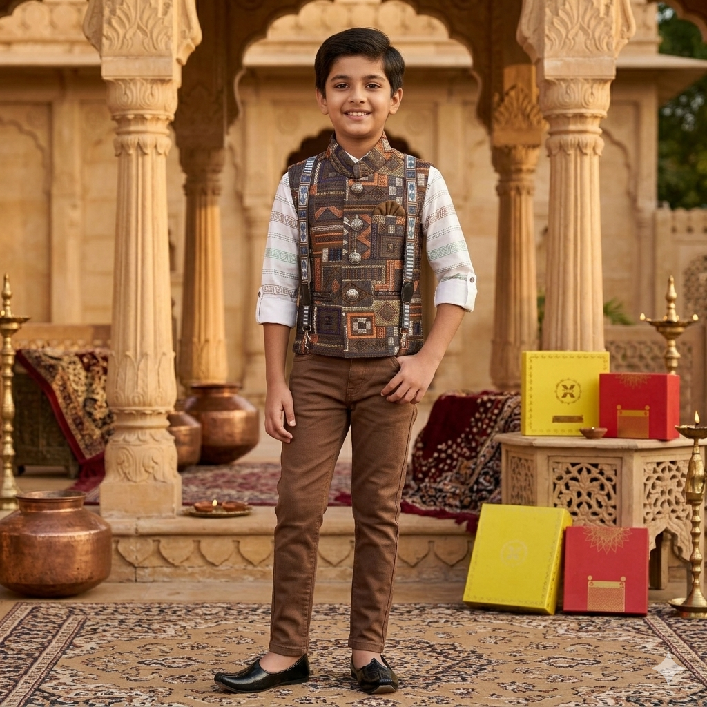 Heritage Print Nehru Jacket