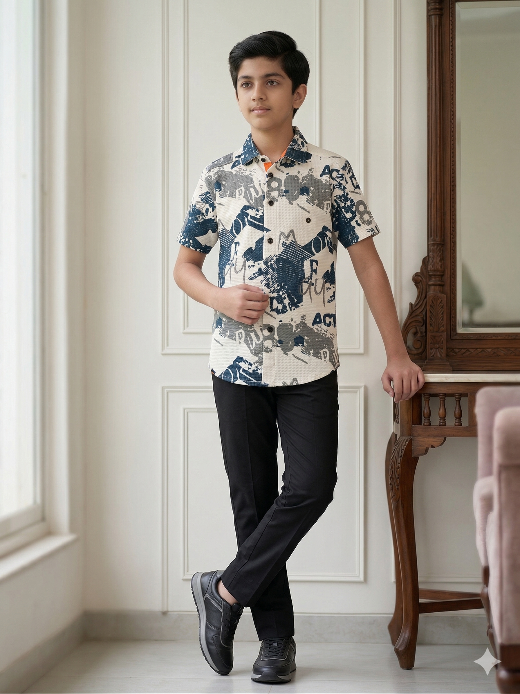 Boys Printed Casual Shirt
