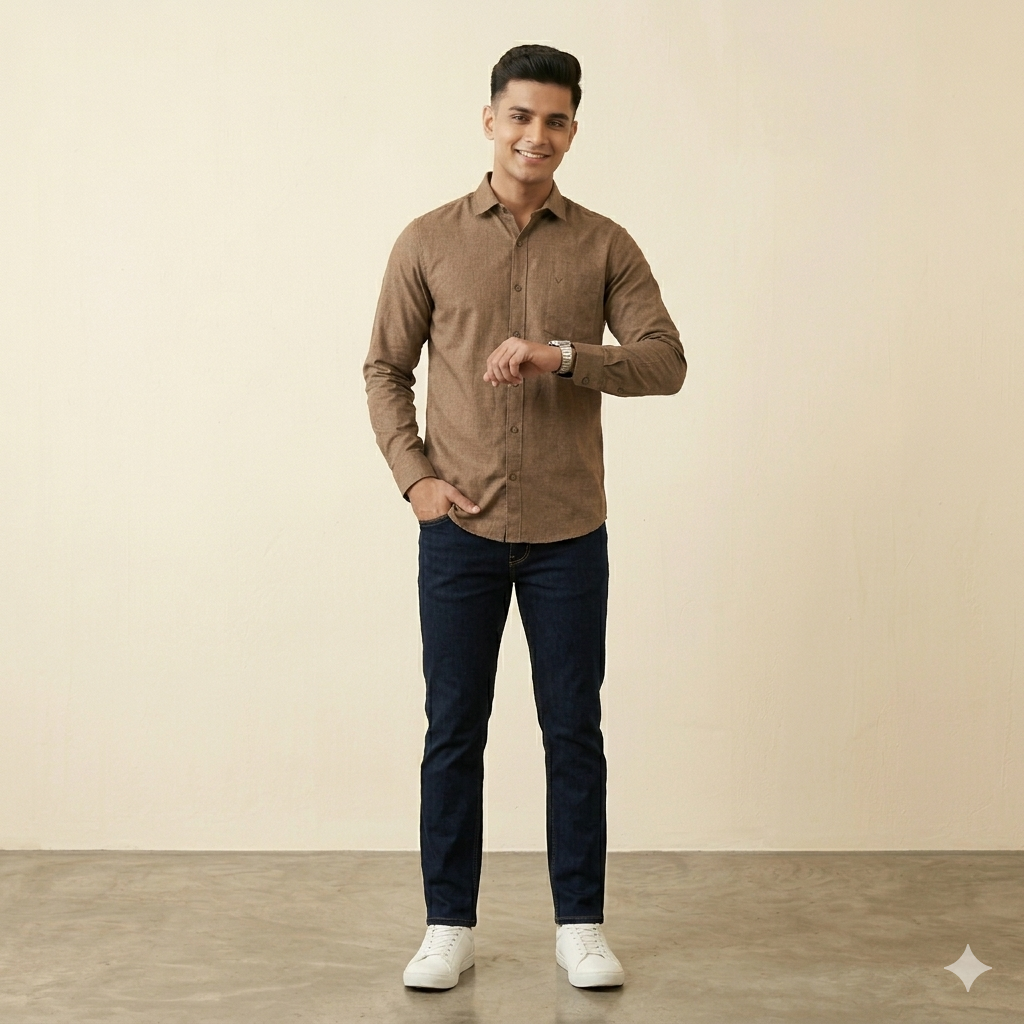 Classic Earth Brown Casual Shirt